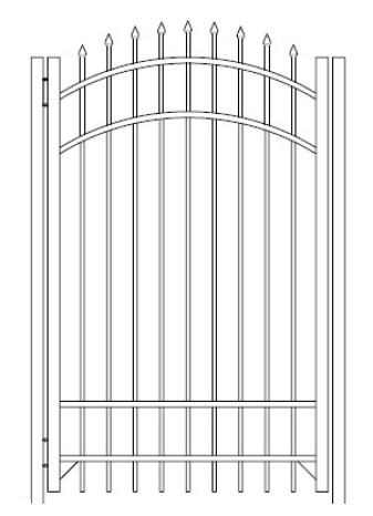 72 Inch Bennington Residential Arched Gate