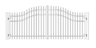 42 Inch Bennington Residentail Wide Woodbridge Arched Double Gate
