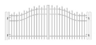 54 Inch Berkshire Residentail Wide Woodbridge Arched Double Gate