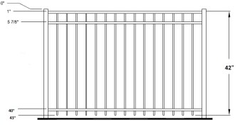 42 Inch Auburn Concealed Fastener Aluminum Fence
