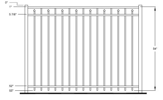 54 Inch Windham Commercial Aluminum Fence