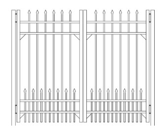 54 Inch Doggie Panel Residential Double Gate