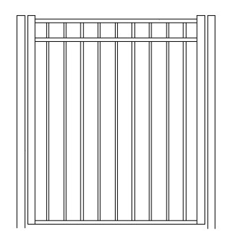 54 Inch High Auburn Commercial Pool Fence Standard Gate