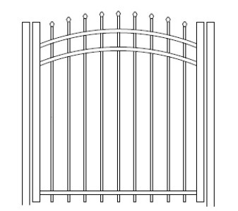 48 Inch High Aurora Residential Arched Gate (Quick Ship)