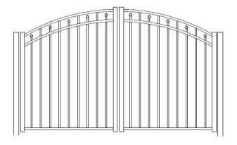 54 Inch High Windham Commercial Rainbow Arched Double Gate-Pool