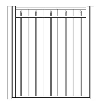 54 Inch High Windham Commercial Standard Gate-Pool