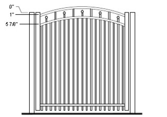 60 Inch Tallmadge Commercial Arched Gate