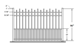 96 Inch Hiram Industrial Puppy Picket Aluminum Fence