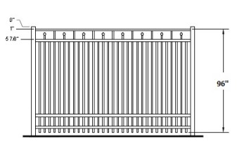 96 Inch Tallmadge Industrial Aluminum Fence