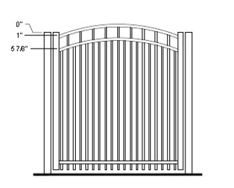 54 Inch Hudson Concealed Fastener Arched Gate