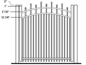 54 Inch Kent Commercial Arched Gate