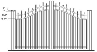 60 Inch Kent Commercial Bell Curve Arched Double Gate