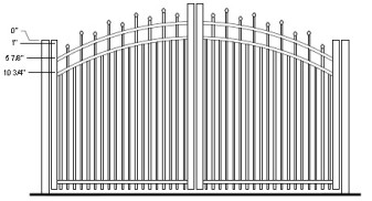 42 Inch Kent Commercial Rainbow Arched Double Gate