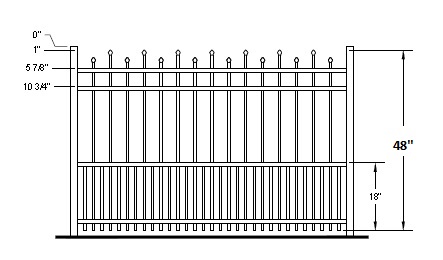 Hiram Residential Puppy Picket Aluminum Fence | Fence-Depot