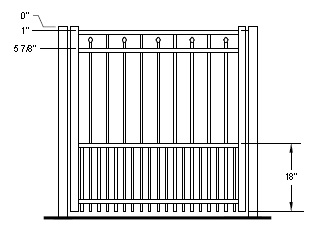 48 Inch Windham Residential Puppy Picket Aluminum Fence | Fence-Depot