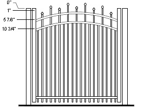 36 Inch Kent Commercial Aluminum Fence and Gates