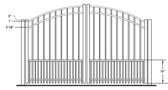 Auburn Puppy Picket Rainbow Arched Double Gate