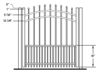 Aurora Puppy Picket Arched Gate