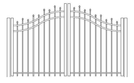 Hiram Bell Curve Arched Double Gate