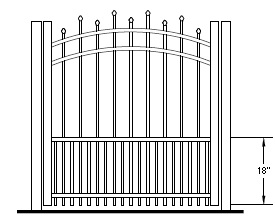 Hiram Puppy Picket Arched Gate