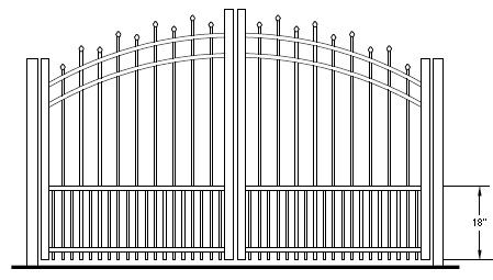 Hiram Puppy Picket Rainbow Arched Double Gate