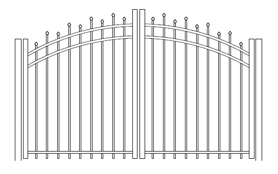 Hiram Rainbow Arched Double Gate