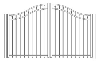 Windham Bell Curve Arched Double Gate