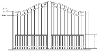 Windham Puppy Picket Bell Curve Arched Double Gate