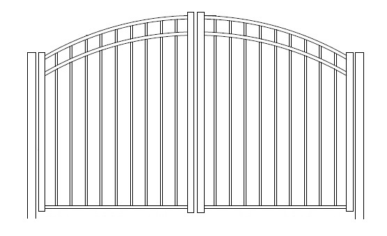 Auburn Concealed Fastener Rainbow Arched Double Gate