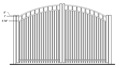 Hudson Concealed Fastener Rainbow Arched Double Gate