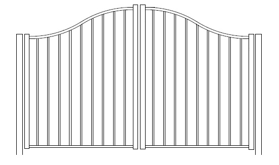Solon Concealed Fastener Bell Curve Arched Double Gate