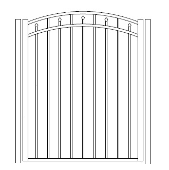 Windham Concealed Fastener Arched Gate