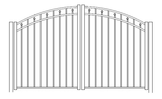 Windham Concealed Fastener Rainbow Arched Double Gate