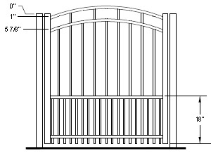 Fairview Puppy Picket Arched Gate