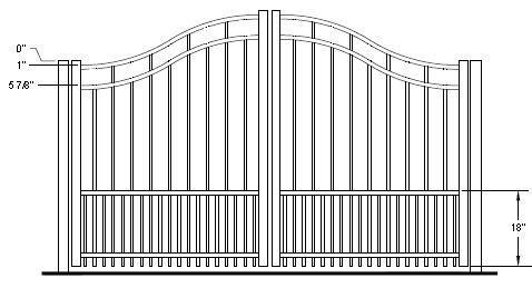 Fairview Puppy Picket Bell Curve Arched Double Gate