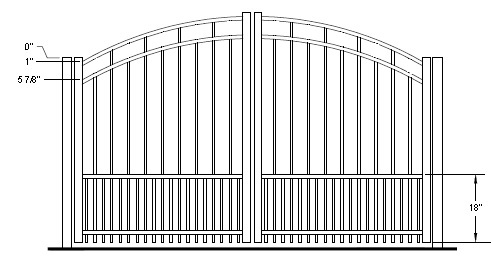 Fairview Puppy Picket Rainbow Arched Double Gate
